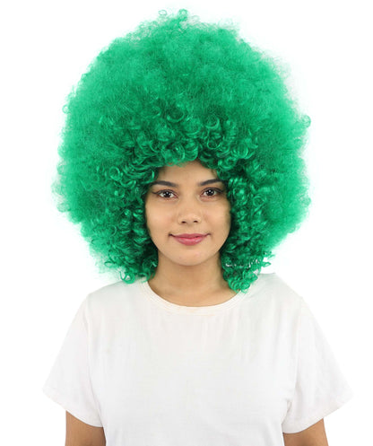 HPO Women's Giant White Glitter Afro Wig | Massive Puffy Sparkle Hair with Silver Sheen, Synthetic Fiber & Breathable Cap | Halloween, Troll Roleplay, 70s Disco Party, Theater & Funny Costume