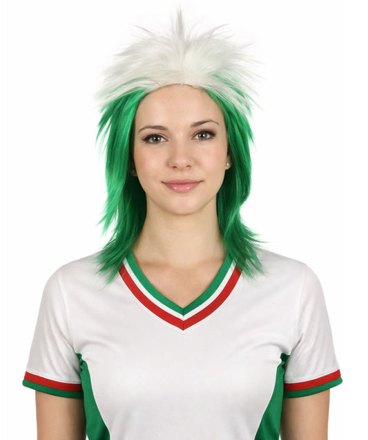 Nigeria Flag Sports, 80's Mullet Wig | Premium Breathable Capless Cap