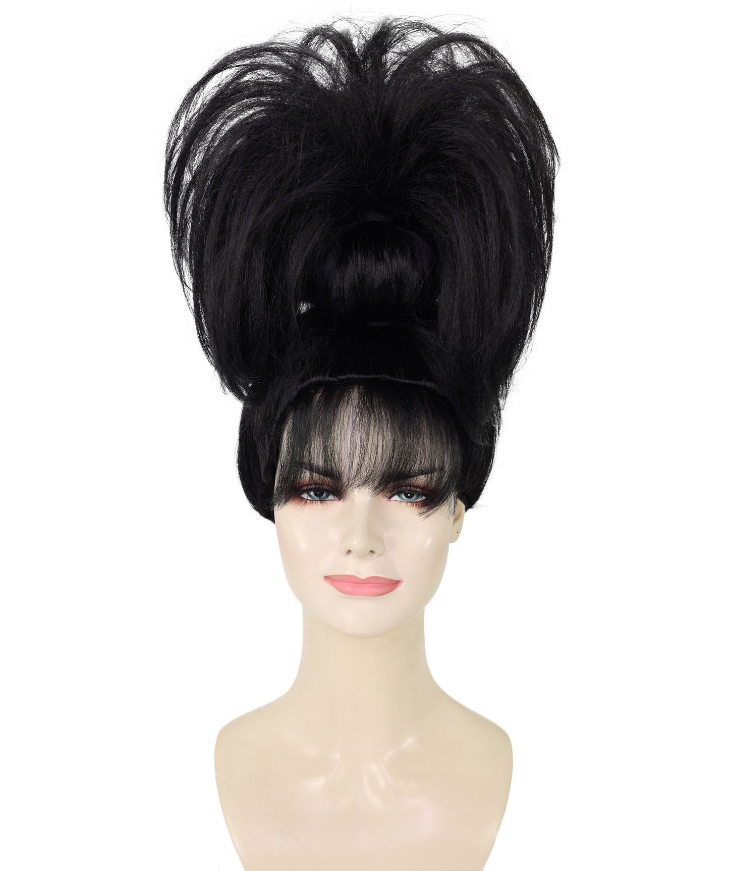 HPO Women's Curly Hip-Hop Style Black Wig – Synthetic Hairpiece for Parties, Festivals, and Stage Events