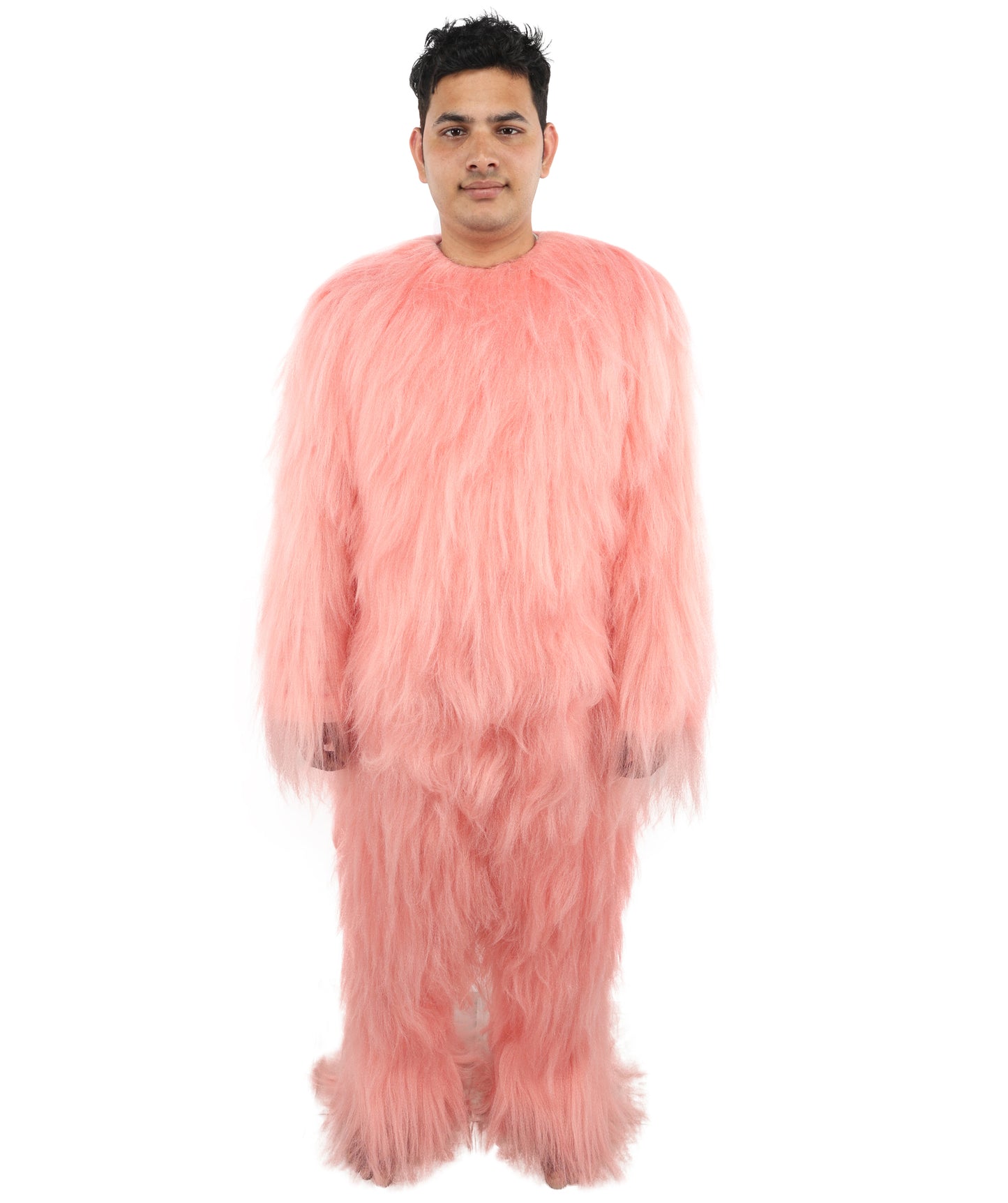 HPO Unisex Extreme Hairy Person Costume, Mask and Bundle - Full-Body Hair Suit Extra-Long Ash Brown Costume Wig for Halloween, Cosplay & Parties