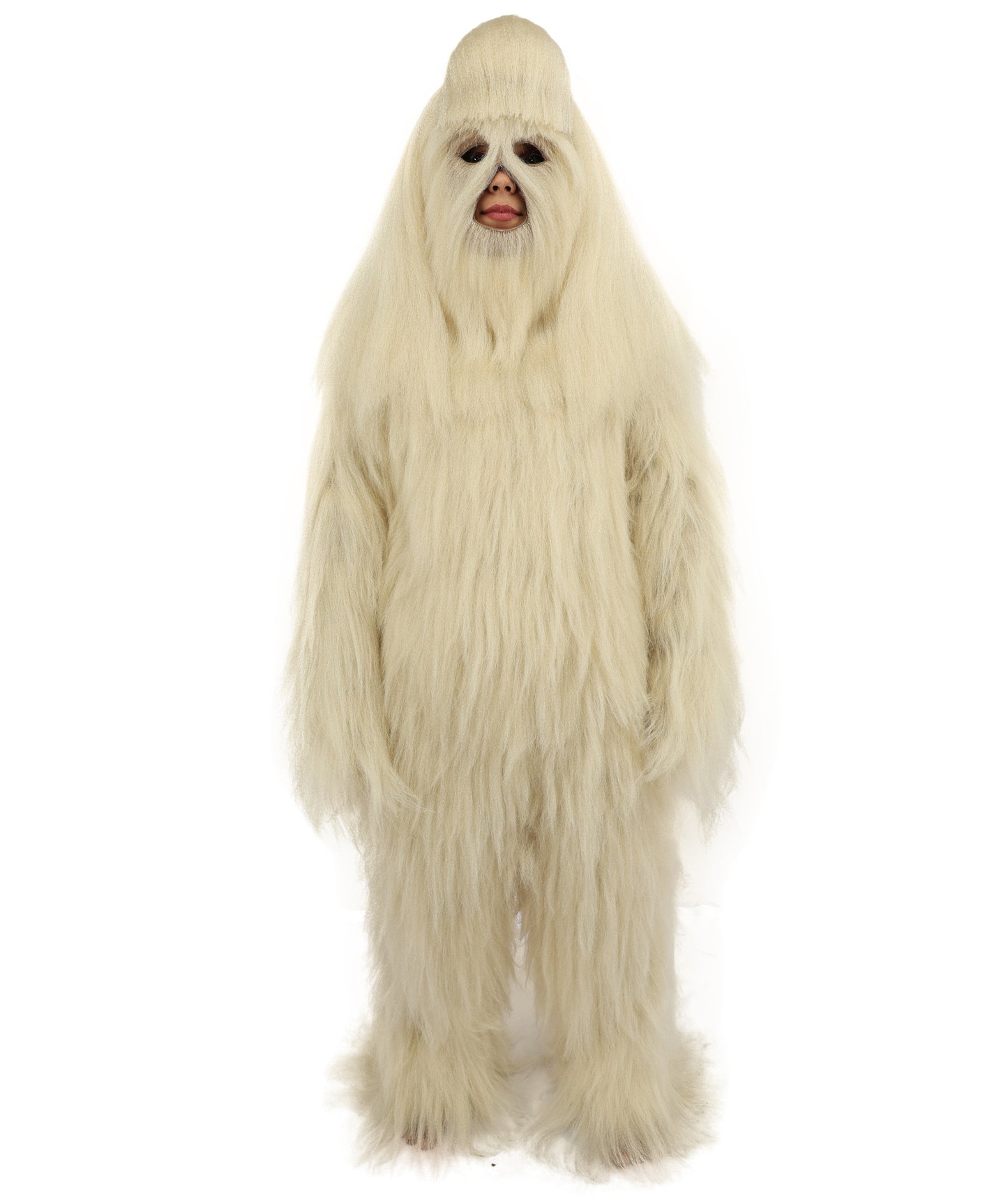 HPO Teen Extreme Hairy Person Costume Bundle & Mask Set - Full-Body Hair Suit Extra-Long Costume Wig for Halloween, Cosplay & Parties - Multiple Color Options
