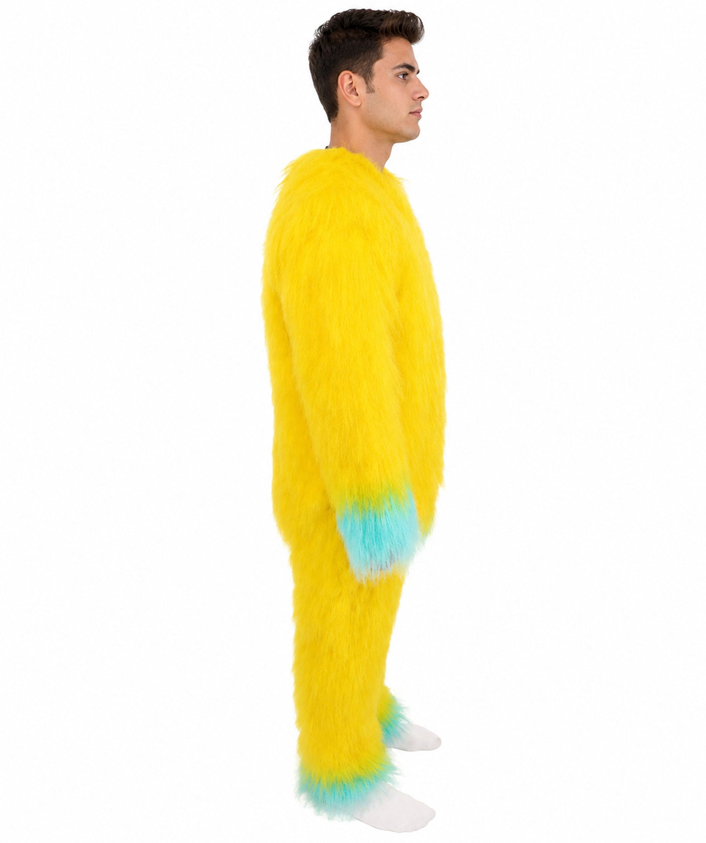 HPO Adult 74 Inch Full Animal Monster Bundle Costume & Mask Set – Yellow & Blue Furry Outfit with Screaming Head Mask | Ideal for Mascot Shows, Theater & Party Characters