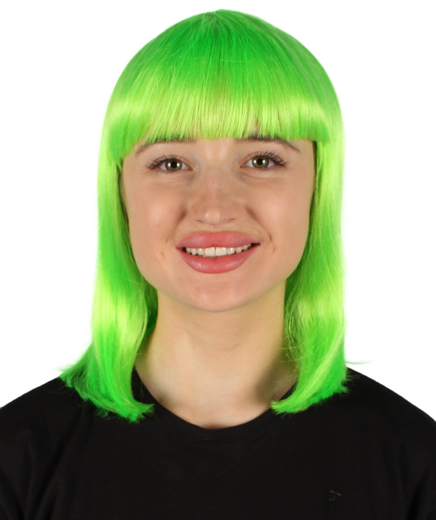 HPO Women's Shoulder Length Bob Wig Collection | Straight Halloween Wig Multiple Color Option | Premium Breathable Capless Cap