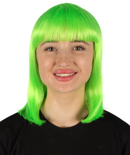 HPO Women's Shoulder Length Bob Wig Collection | Straight Halloween Wig Multiple Color Option | Premium Breathable Capless Cap