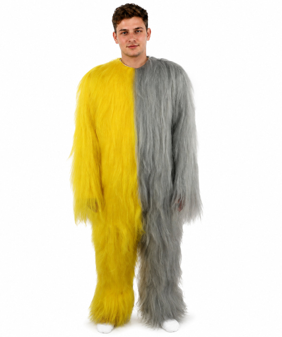 HPO  Extreme Hairy Person Two Part Costume, Mask and Bundle Set - Full-Body Hair Suit Extra-Long Costume Wig for Halloween, Cosplay & Parties - Multiple Color Options