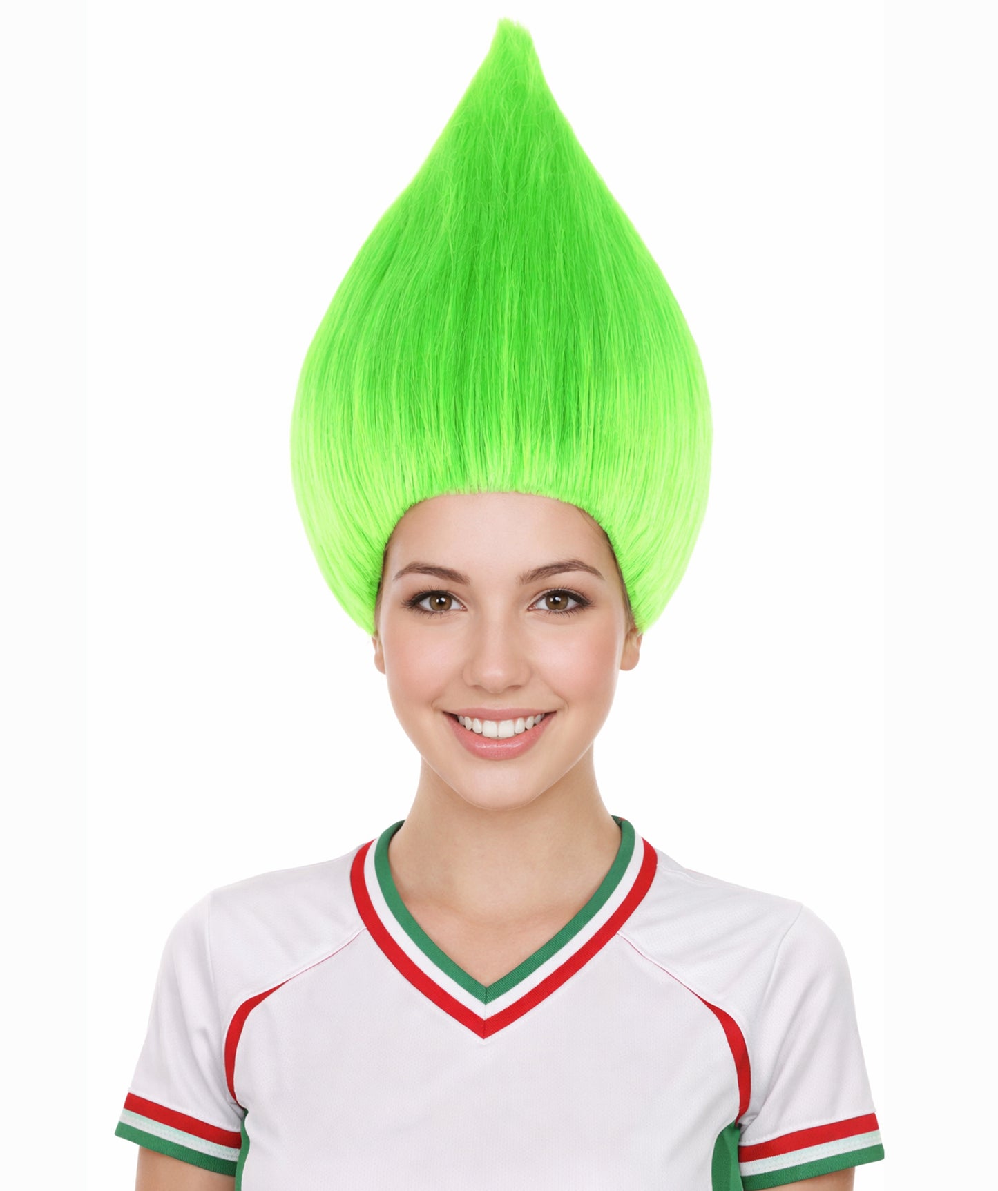 Troll Style Unisex Wig Santa's helper Neon Green Kids Wig | HPO