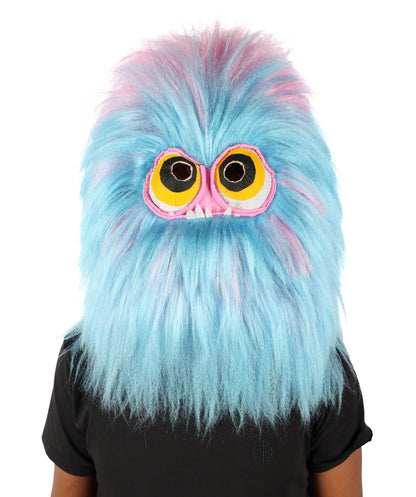 HPO Unisex Adorable Furry Multicolor Monster Costume Set with Head Mask & Bundle| Perfect for Halloween| Synthetic Fabric