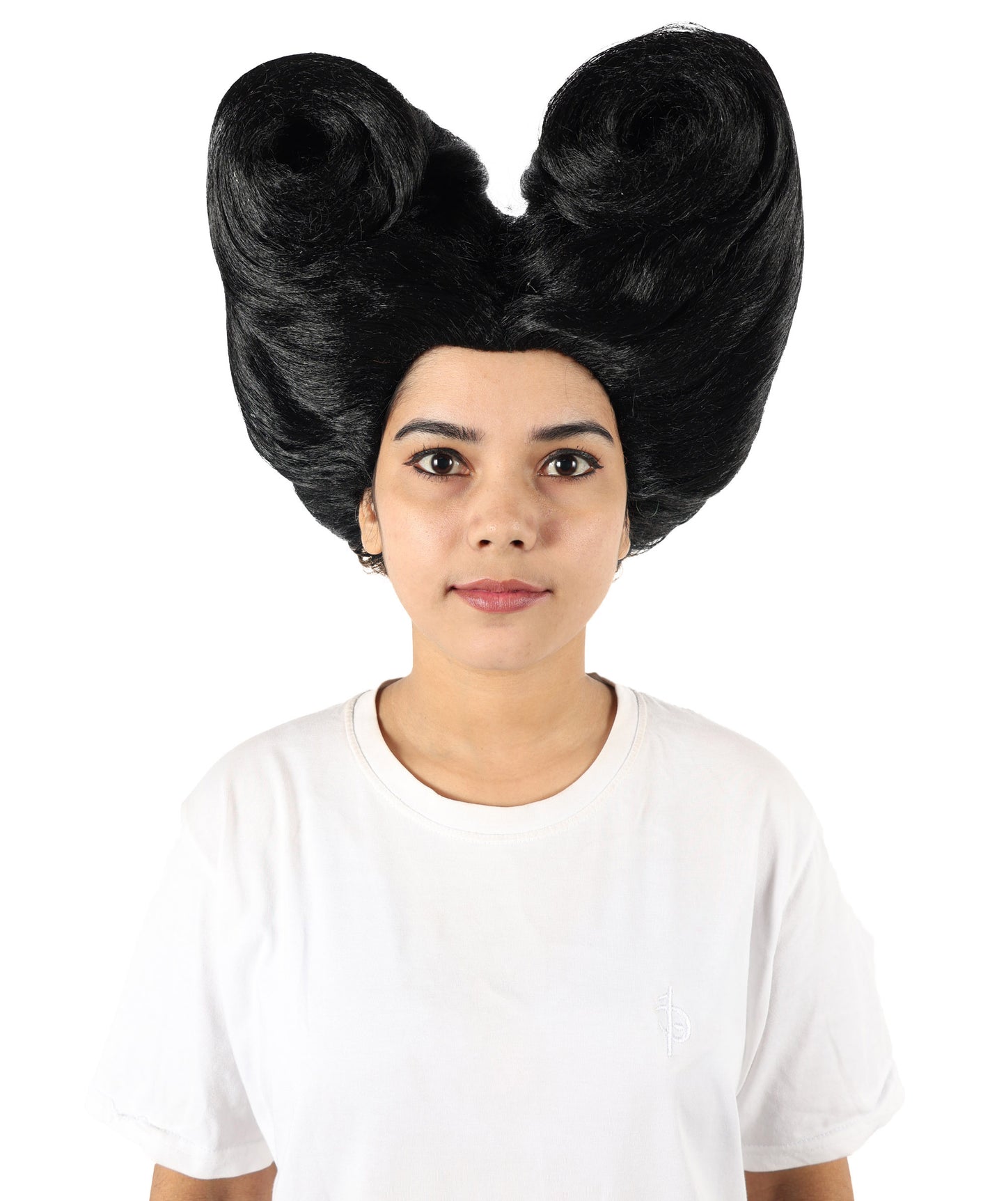 Women’s Supermodel Horn-shaped White Hair Updo Full Wig I Perfect for Halloween I Flame-retardant Synthetic Fiber