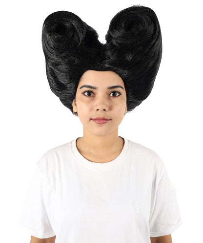 Women’s Supermodel Horn-shaped White Hair Updo Full Wig I Perfect for Halloween I Flame-retardant Synthetic Fiber