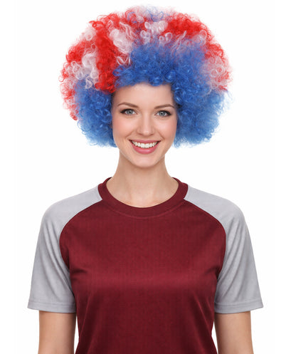 Iceland Flag Sport Afro Halloween Wig