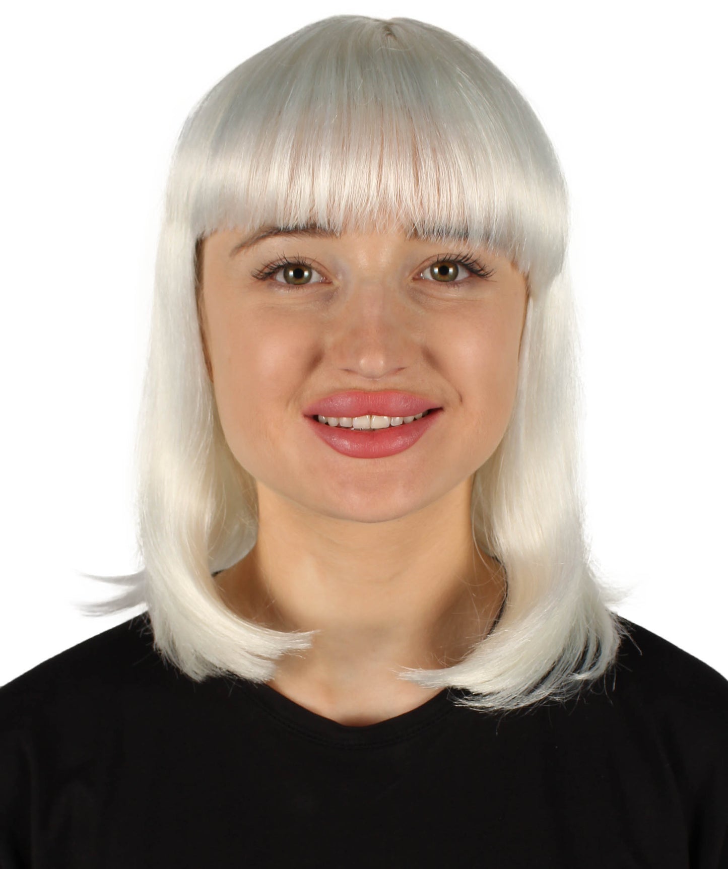 HPO Women's Shoulder Length Bob Wig Collection | Straight Halloween Wig Multiple Color Option | Premium Breathable Capless Cap