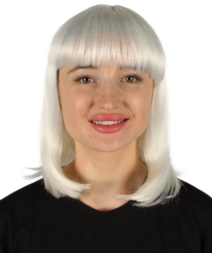 HPO Women's Shoulder Length Bob Wig Collection | Straight Halloween Wig Multiple Color Option | Premium Breathable Capless Cap