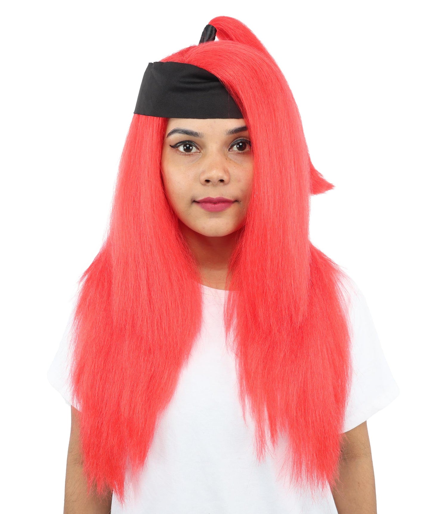 Women's High Ponytail Ninja Wig | Multiple Color Options | Create of synthetic fiber, long straight texture with top-tied fountain, breathable base | Cosplay, Halloween, theater, party, performance, costume events