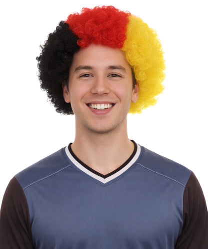 Germany Sport Afro Fun Wig | Jumbo Red Black Yellow Wig
