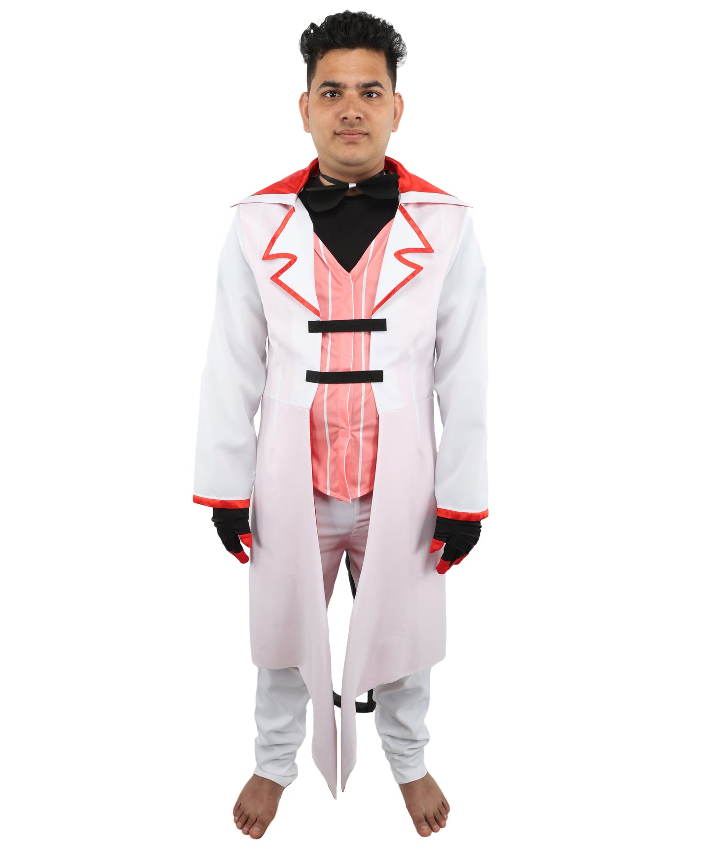 HPO Men's Infernal Ringmaster Costume | Structured Tuxedo Jacket Featuring Split Tails and Bow Tie | Versatile for Stage Shows, Fantasy Events, and Themed Parties