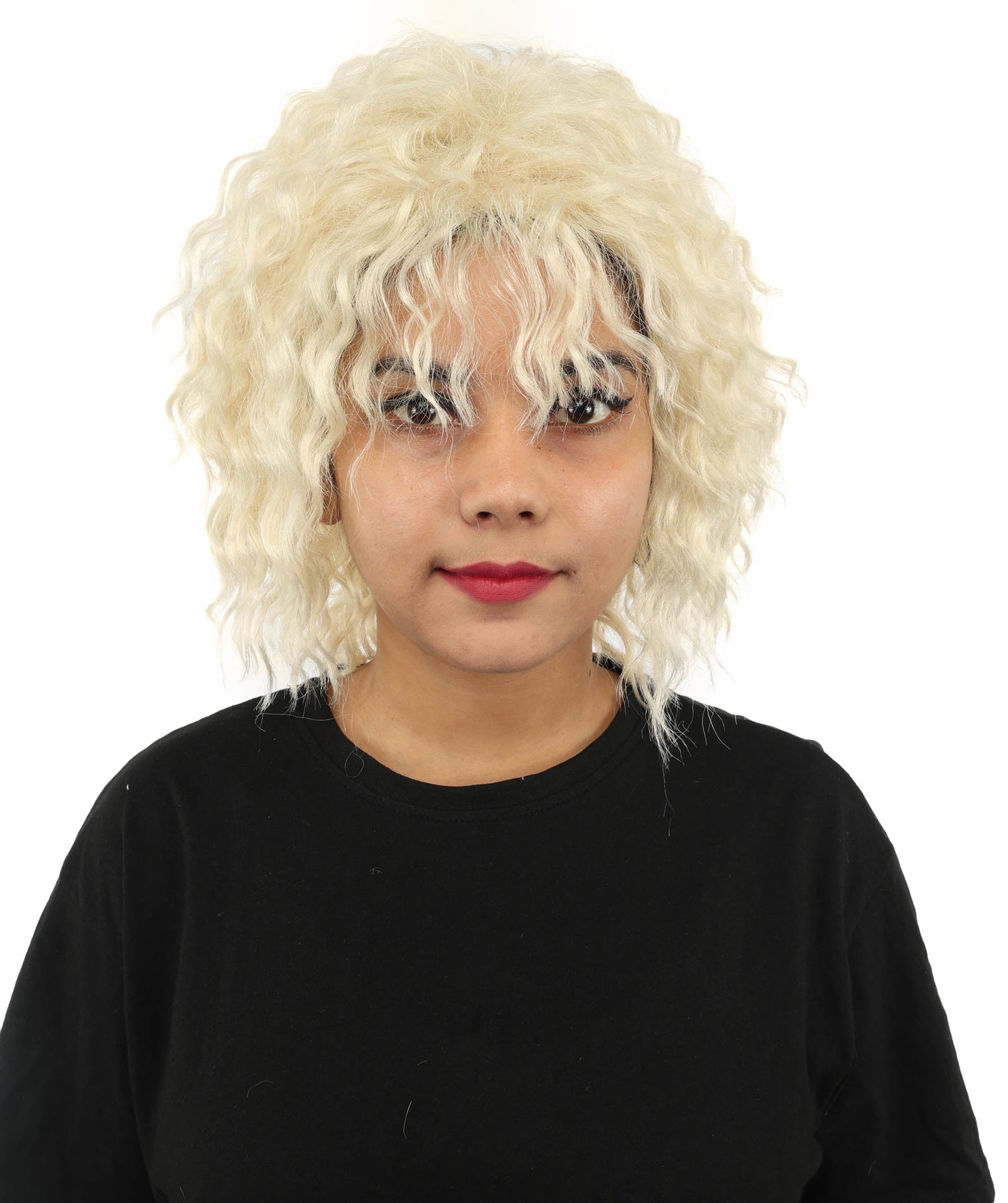 HPO Adult Women's Messy Teased Spiky Multicolor Wig | Curly Two-tone vibrant hue, create of synthetic fiber, extreme textured volume, breathable capless base | Party, Halloween, theater, drag, performance, costume events