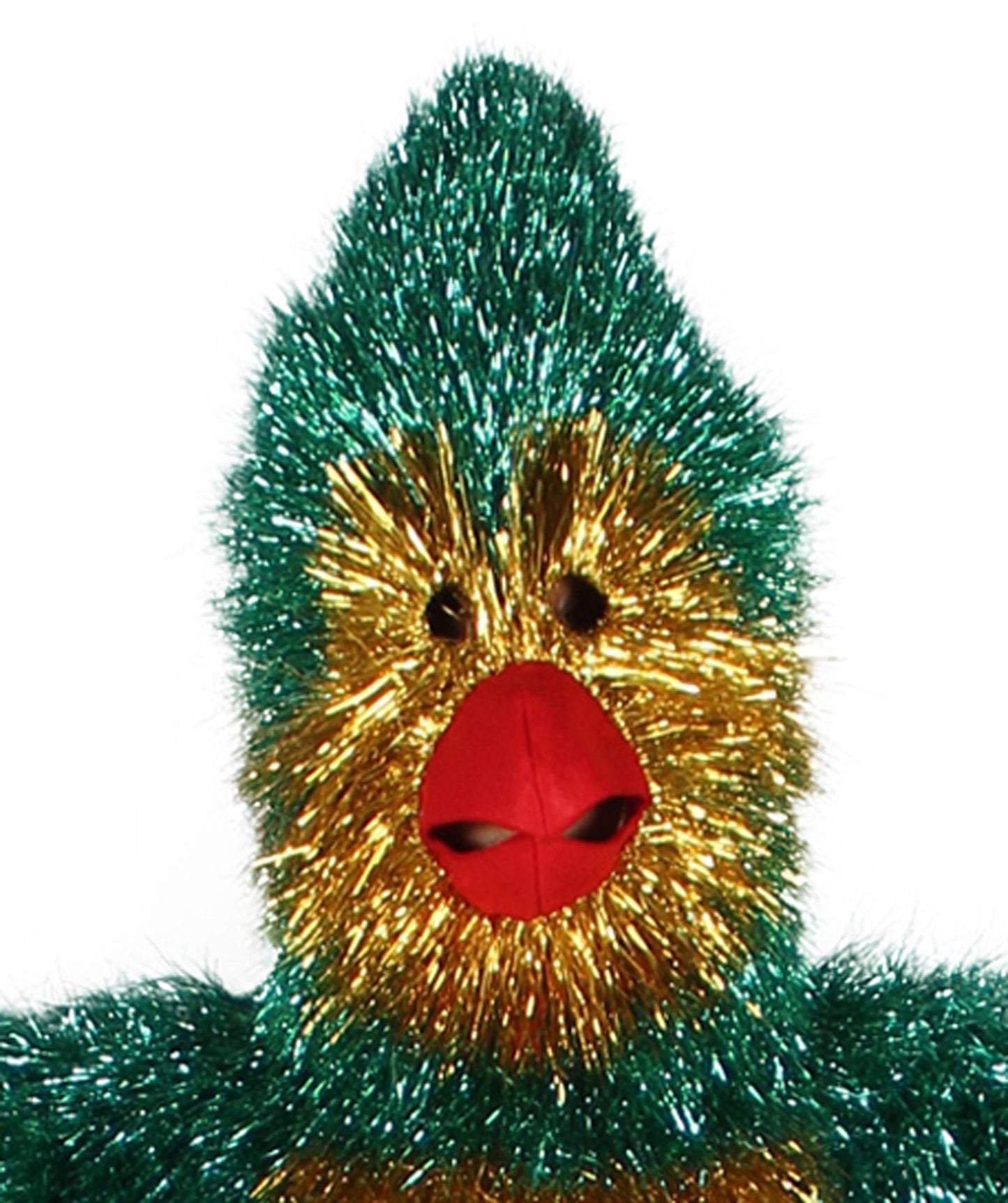 HPO Men's Furry Cardinal Mascot Tinsel Mask Costume, Halloween-Mask, Flame-retardant Tinsel Material