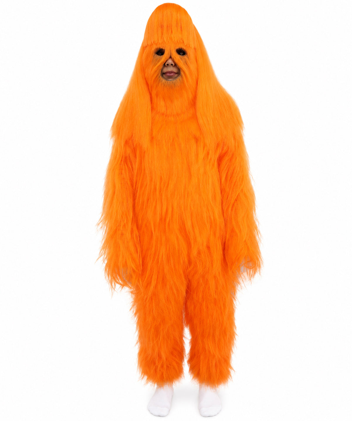 HPO Teen Extreme Hairy Person Costume Bundle & Mask Set - Full-Body Hair Suit Extra-Long Costume Wig for Halloween, Cosplay & Parties - Multiple Color Options