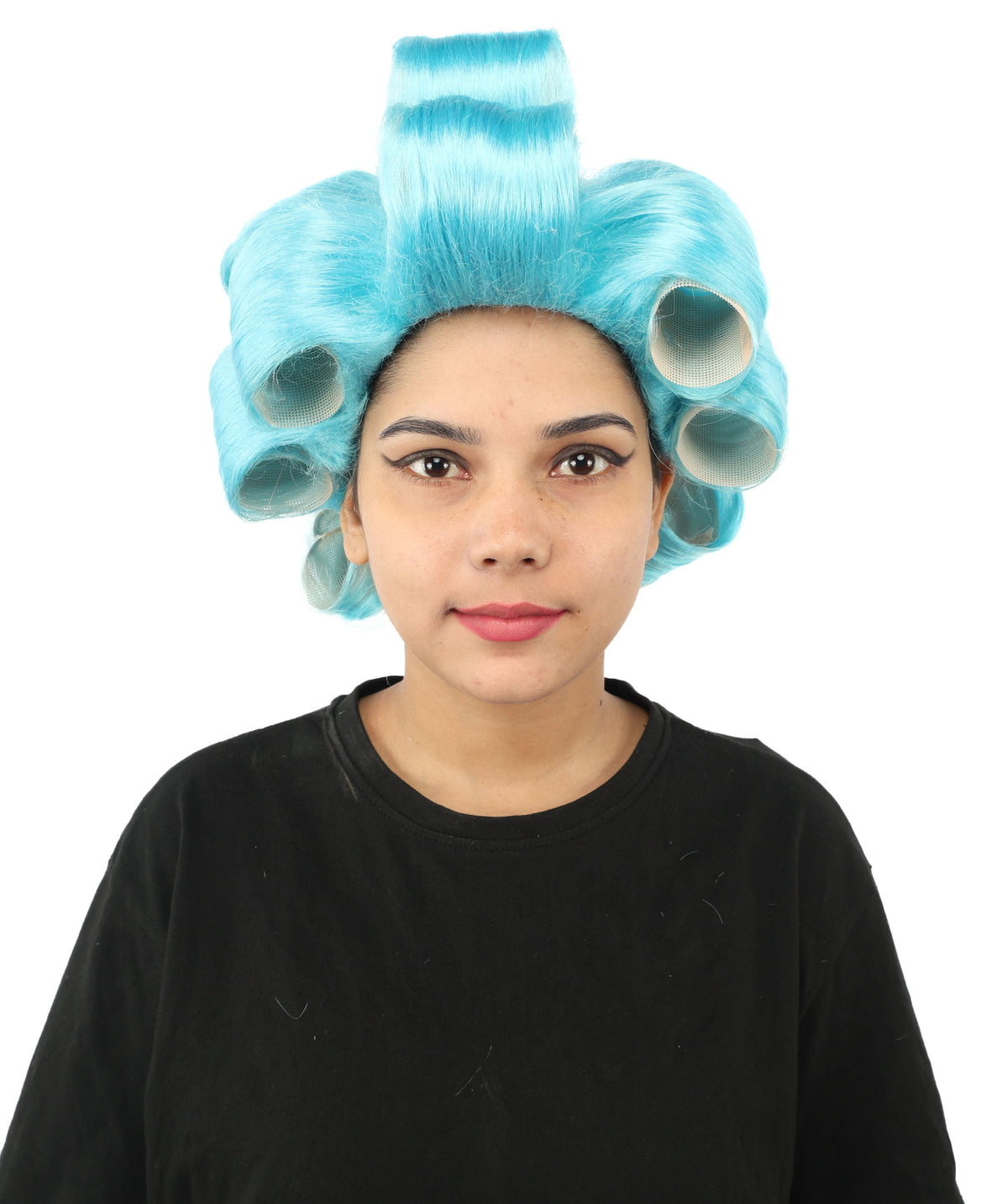 HPO Adult Women's Retro Roller Set Pink Wig | Multiple Color Options, create of synthetic fiber, large cylindrical curler texture, capless cap | Party, Halloween, theater, drag, performance, costume events