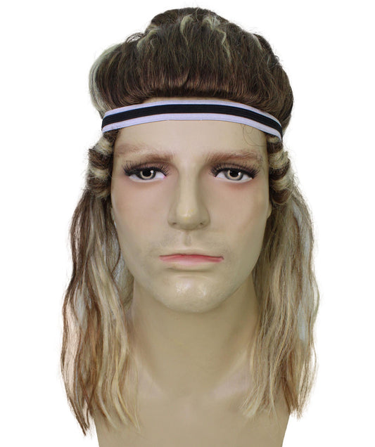 HPO Men’s English Soccer Player Samurai Bun Style Blonde Wig| Capless Cap Design| Flame-retardant Synthetic Fiber