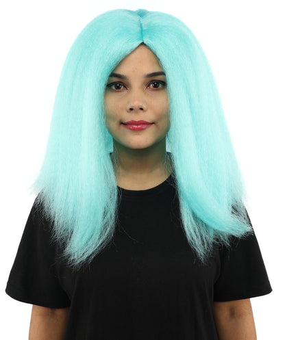 HPO Adult Women's Long Rounded Cartoon Hair Wig | Multiple Color Options | Bubble Bob, Deep Side Part, Heat Friendly Synthetic Strands & Breathable Net | Fancy Dress, Stage Show, Animated Character Events, Halloween & Festival
