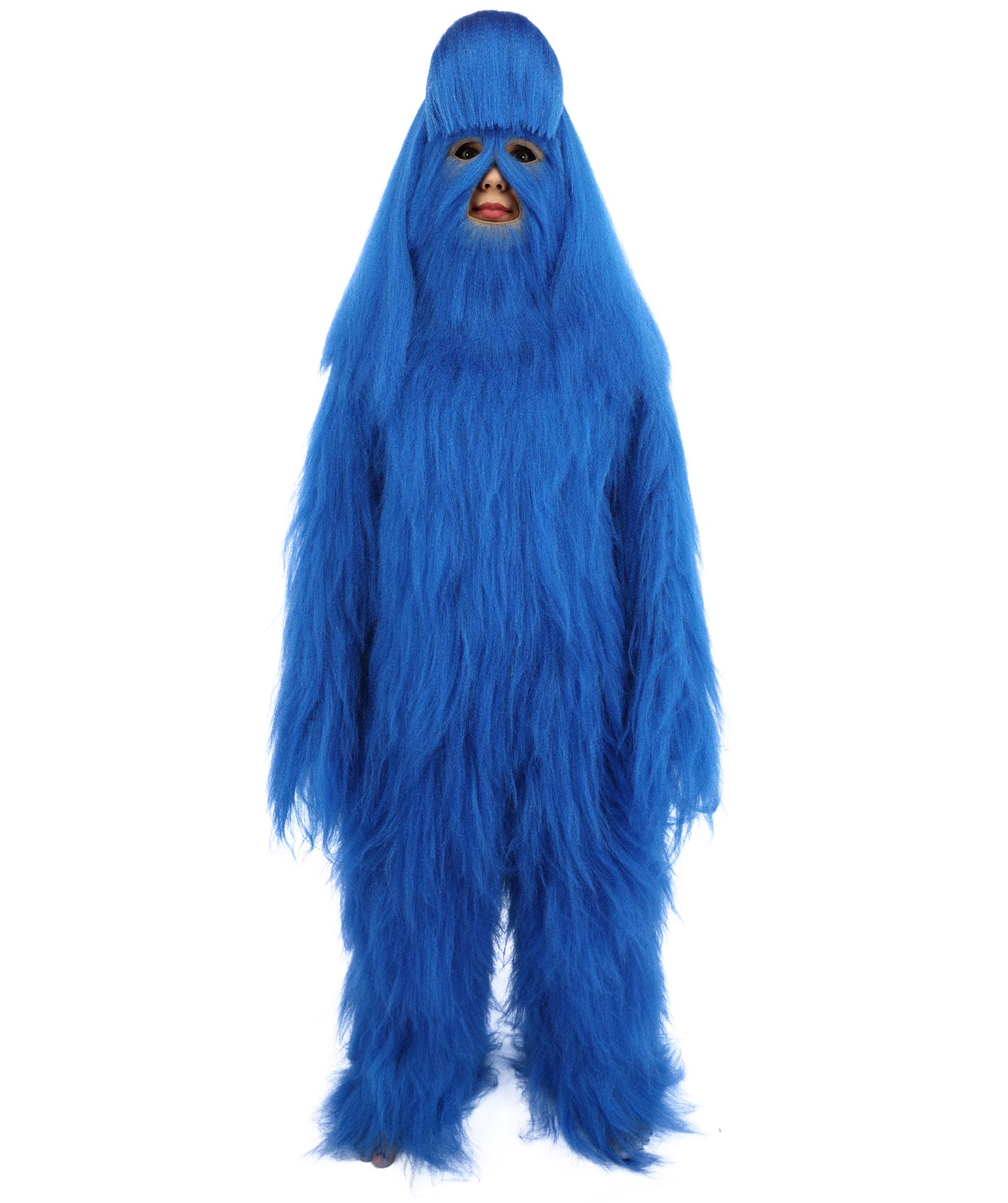 HPO Teen Extreme Hairy Person Costume Bundle & Mask Set - Full-Body Hair Suit Extra-Long Costume Wig for Halloween, Cosplay & Parties - Multiple Color Options
