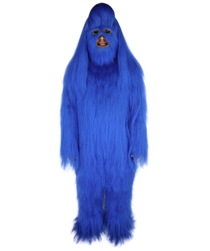 HPO Unisex Extreme Hairy Person Costume, Mask and Bundle - Full-Body Hair Suit Extra-Long Ash Brown Costume Wig for Halloween, Cosplay & Parties