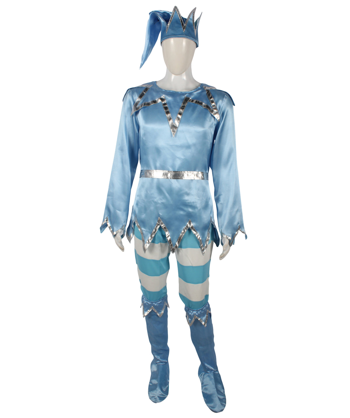 HPO Men's Animated Movie Sky Winter Snowy Blue & White Costume, Suitable for Halloween, Flame-retardant Synthetic Fabric