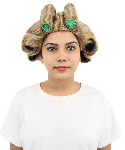 HPO Women’s Pop Diva Inspired Wig | Blonde with Large Defined Curls | Synthetic  Hairpiece for Cosplay, Halloween, Stage & Themed Parties