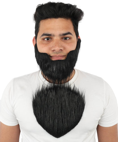 HPO Men's Werewolf Beard And Chest Wig | Flame-Retardant Synthetic Fiber With Capless Cap | Ideal For Theater, Halloween And Cosplay