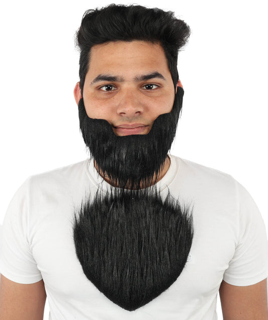 HPO Men's Werewolf Beard And Chest Wig | Flame-Retardant Synthetic Fiber With Capless Cap | Ideal For Theater, Halloween And Cosplay