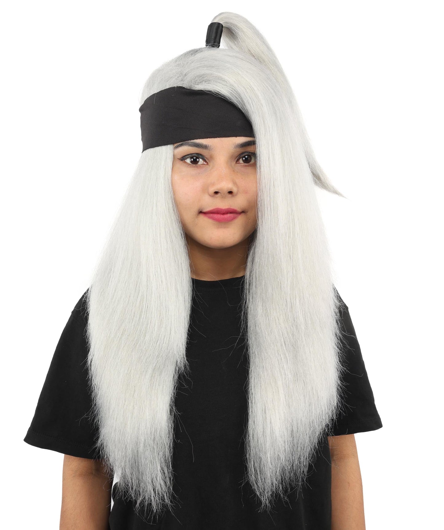 Women's High Ponytail Ninja Wig | Multiple Color Options | Create of synthetic fiber, long straight texture with top-tied fountain, breathable base | Cosplay, Halloween, theater, party, performance, costume events