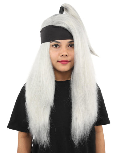 Women's High Ponytail Ninja Wig | Multiple Color Options | Create of synthetic fiber, long straight texture with top-tied fountain, breathable base | Cosplay, Halloween, theater, party, performance, costume events