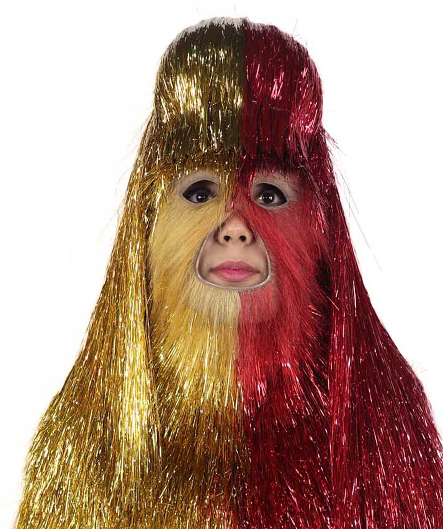HPO Teen Extreme Hairy Two Part Costume Bundle & Mask Set - Full-Body Hair Suit Extra-Long Costume Wig for Halloween, Cosplay & Parties - Multiple Color Options