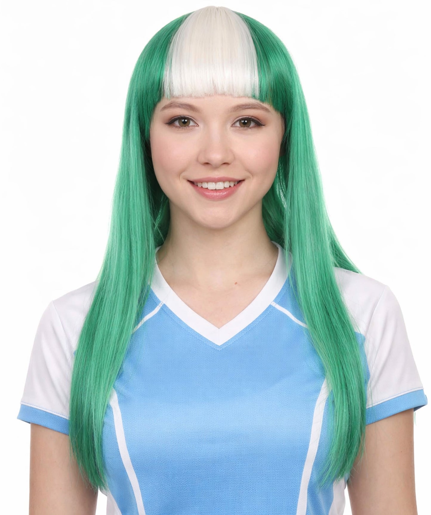 Nigeria Flag Sport Party Long Bob Wig | Premium Breathable Capless Cap