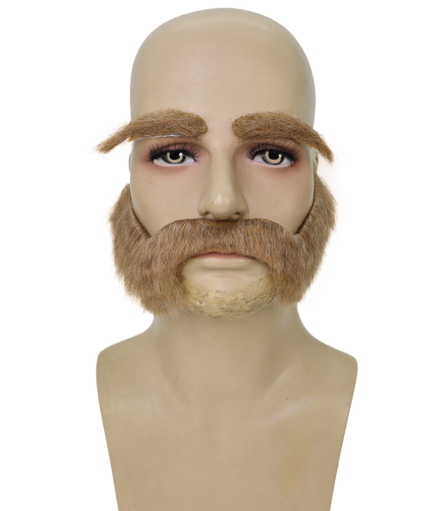 HPO Men's Ashe Blonde Beard, Mustache & Eyebrow Set | Costume Facial Hair Kit | Nordic-Style Character Look | Ideal for Cosplay, Theatre, Fancy Dress & Holiday Events