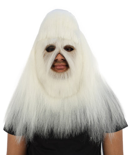 HPO Unisex Extreme Hairy Person Costume, Mask and Bundle - Full-Body Hair Suit Extra-Long Ash Brown Costume Wig for Halloween, Cosplay & Parties