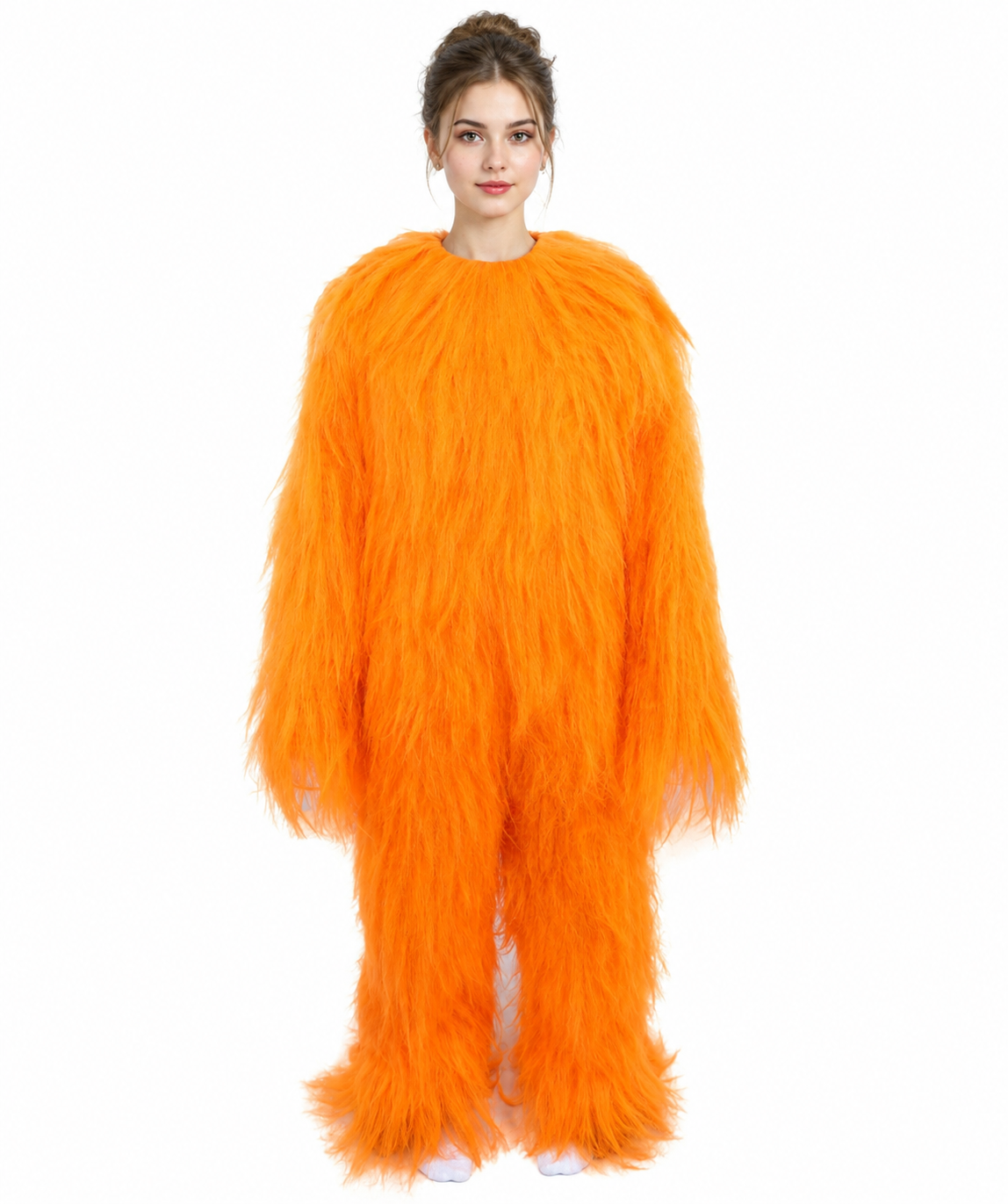 HPO Teen Extreme Hairy Person Costume Bundle & Mask Set - Full-Body Hair Suit Extra-Long Costume Wig for Halloween, Cosplay & Parties - Multiple Color Options
