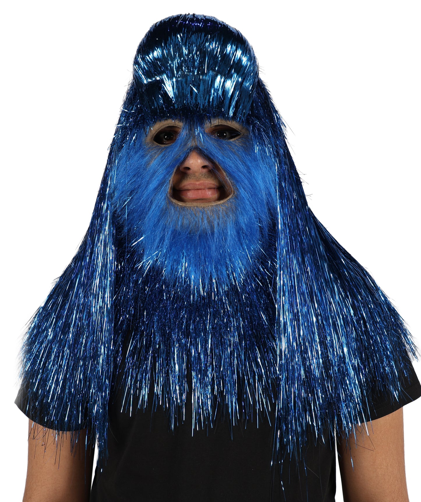 HPO UnisexTinsel Hairy Costume, Bundle & Mask Set | Full-Body Suit & Matching Mask | Long Hair Funny Costume for Halloween, Performers, Cosplay & Mascots | Multicolor Options