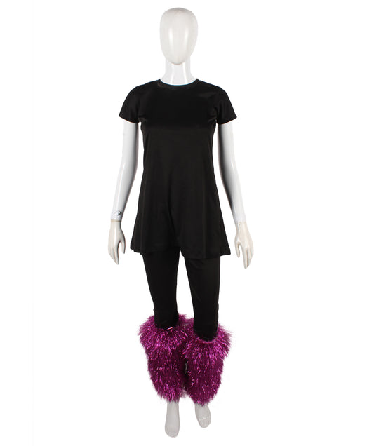 Unisex Party Multicolor Tinsel Leg Warmer and Cuffs Set
