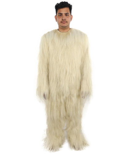 HPO Unisex Extreme Hairy Person Costume, Mask and Bundle - Full-Body Hair Suit Extra-Long Ash Brown Costume Wig for Halloween, Cosplay & Parties