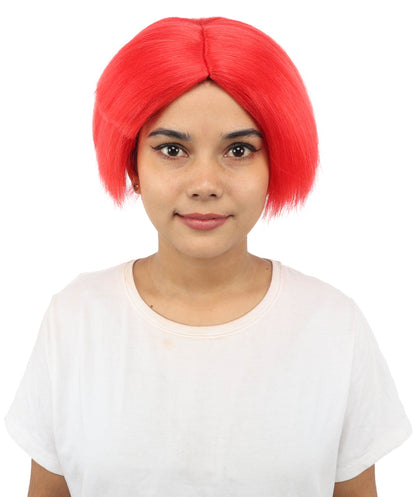 HPO Women’s Neon Yellow Bob Wig with Bangs—Bright Straight Cut Wig | Celebrity Inspired Hairpiece for Party, Halloween and Cosplay