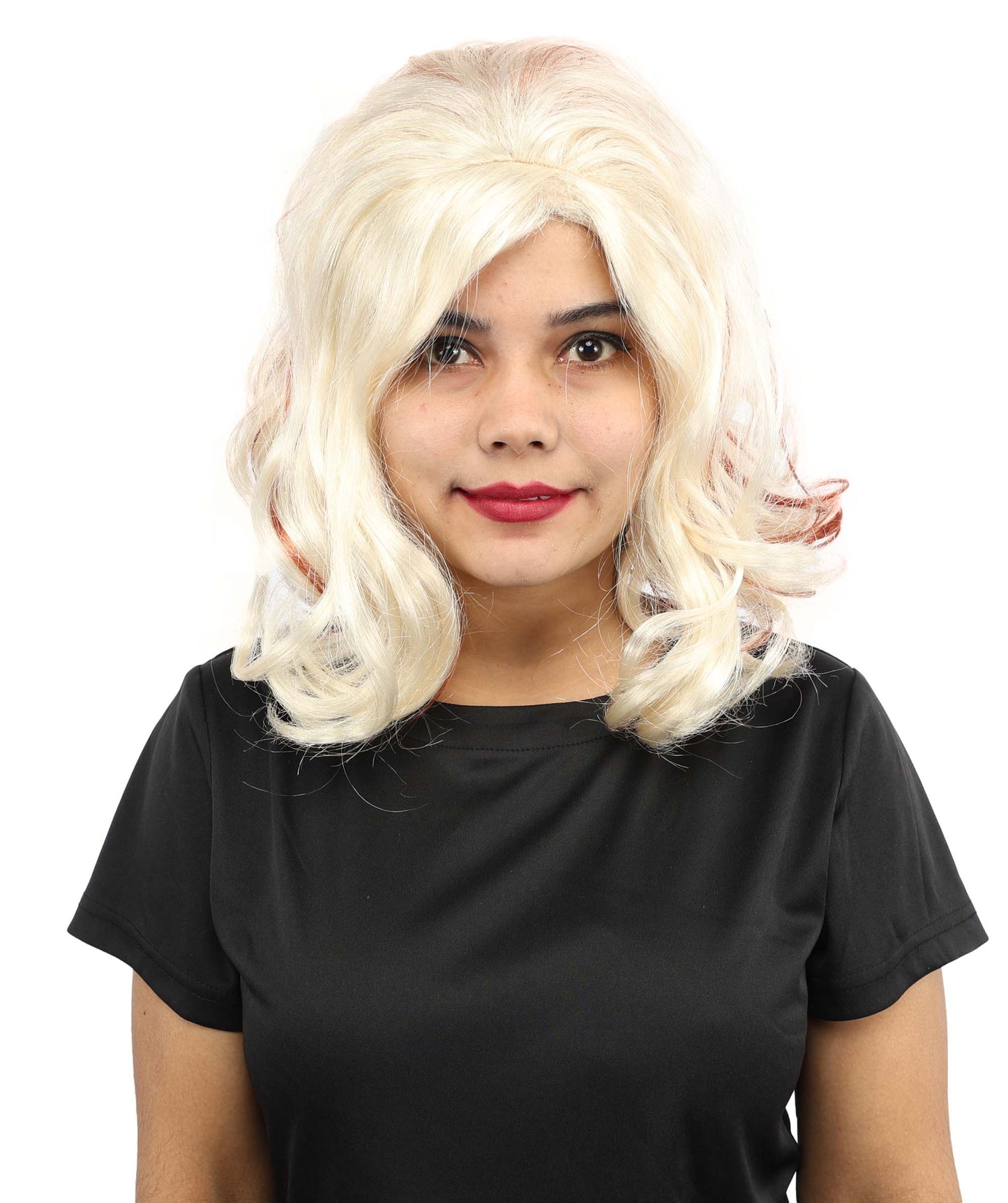 HPO Women’s Long-Length Multicolor Carnival Wig | Curly Hair Fancy Dress for Halloween, Festivals & Roleplay Events | Capless Cap Design