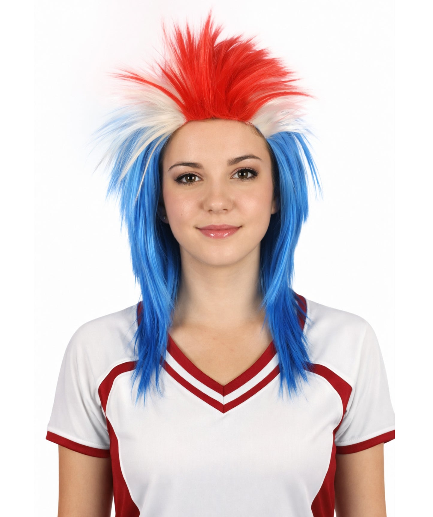 Iceland National Pride Flag Sports,80's Mullet Wig | Premium Breathable Capless Cap