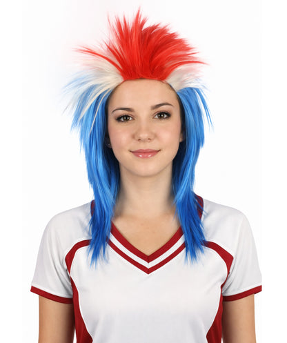 Iceland National Pride Flag Sports,80's Mullet Wig | Premium Breathable Capless Cap