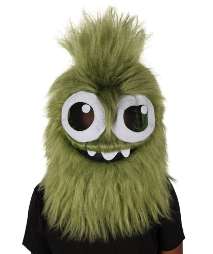 HPO Adult Unisex Olive Green Monster Soft Furry Full Costume, Bundel Set with Mask | Cosplay Mask | Flame-retardant Synthetic Fabric