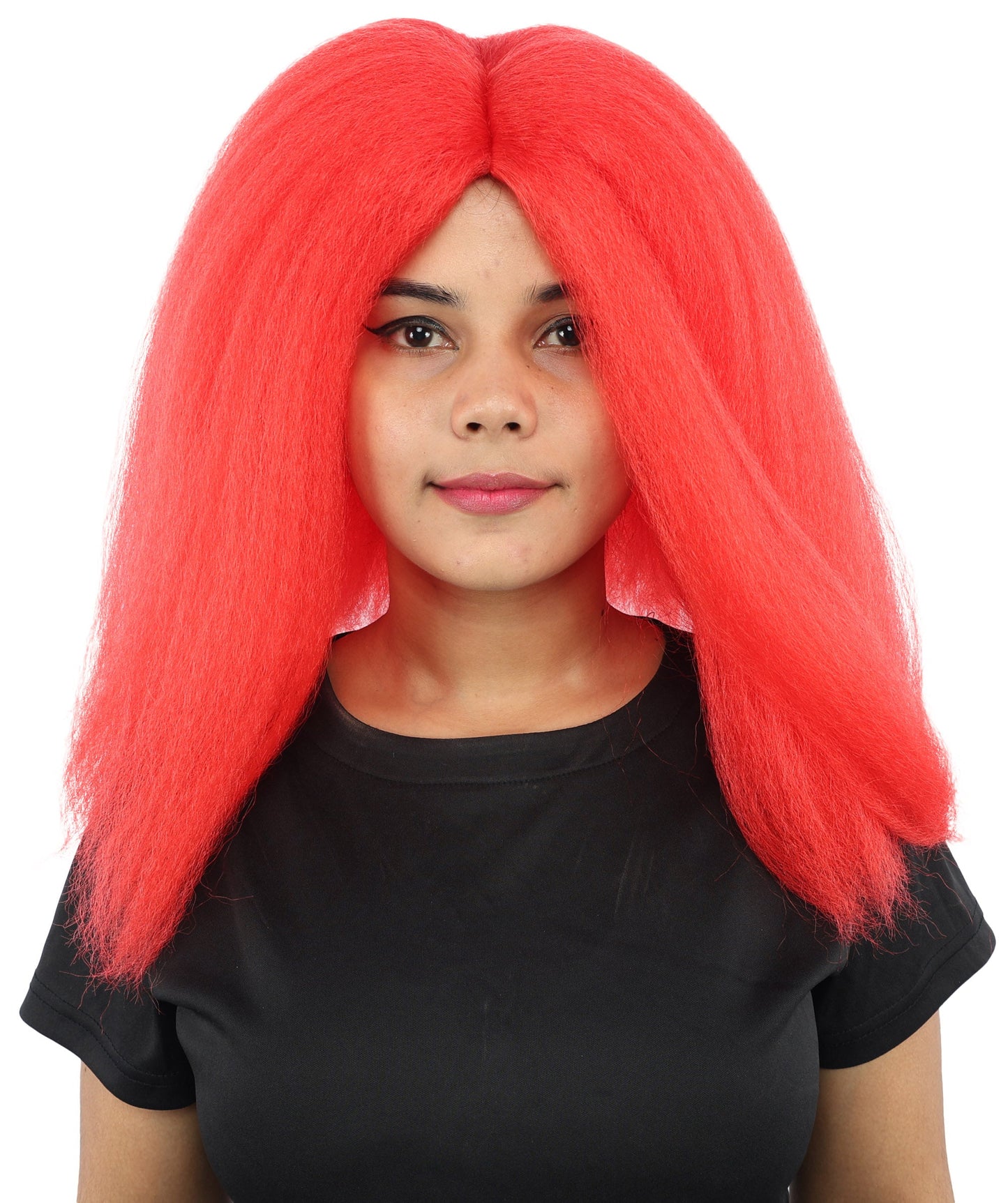 HPO Adult Women's Long Rounded Cartoon Hair Wig | Multiple Color Options | Bubble Bob, Deep Side Part, Heat Friendly Synthetic Strands & Breathable Net | Fancy Dress, Stage Show, Animated Character Events, Halloween & Festival