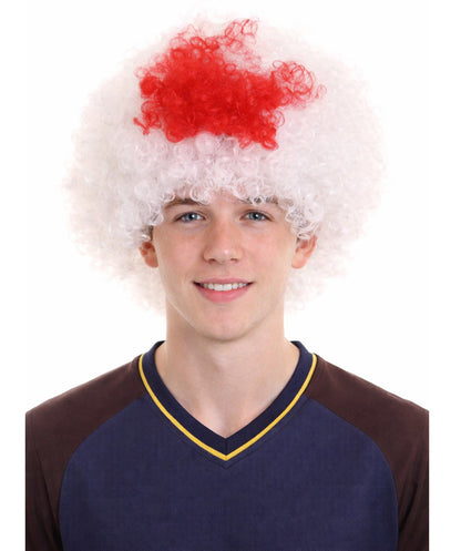 Japan Afro Wig | Super Size Red White Jumbo Wig