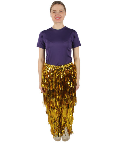 HPO Adult Women's Tinsel Fringed Tiered Multiple Color Options Trousers, Perfect for Halloween, Flame-retardant Synthetic Material