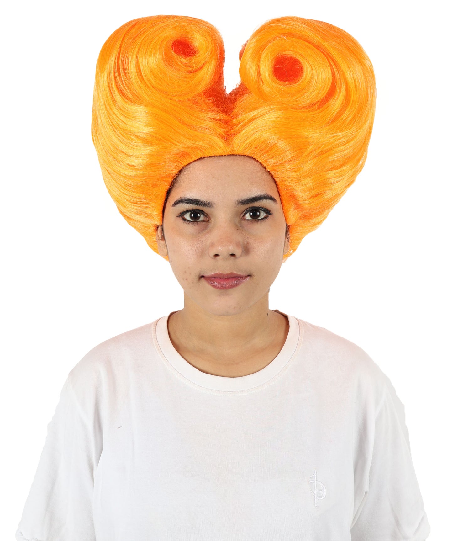 Women’s Supermodel Horn-shaped White Hair Updo Full Wig I Perfect for Halloween I Flame-retardant Synthetic Fiber